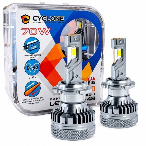LED лампи D2S Cyclone TYPE 48 Canbus 70 Watt 9-32V (2 шт. комплект) 255222 фото